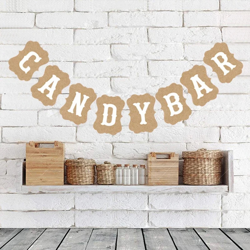 Candy Bar Kraftpapier-Banner – Stilvolle Deko für deine Feier! konfetti.world