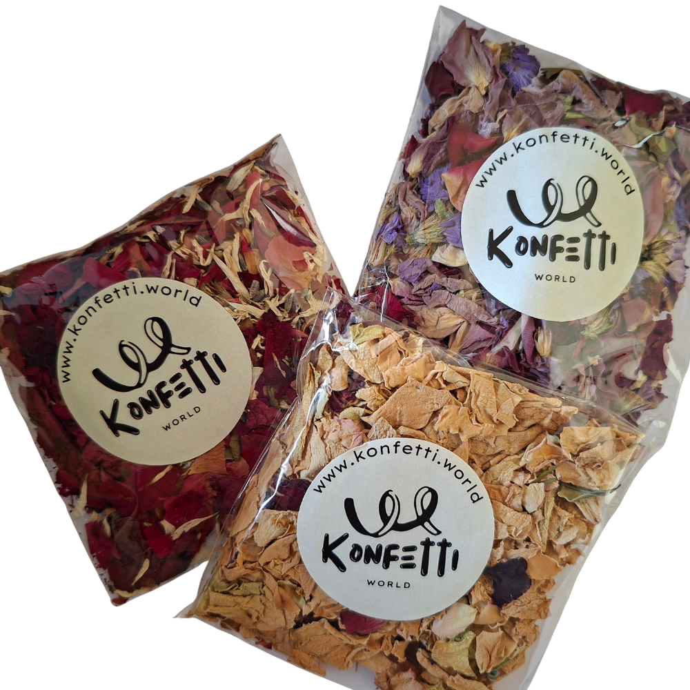 Blüten Konfetti – 10g Packung (Getrocknete echte Blüten) konfetti.world