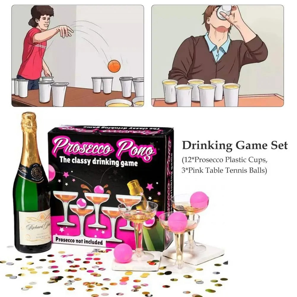 Prosecco Pong – Das prickelnde Partyspiel mit Stil! konfetti.world Shipping