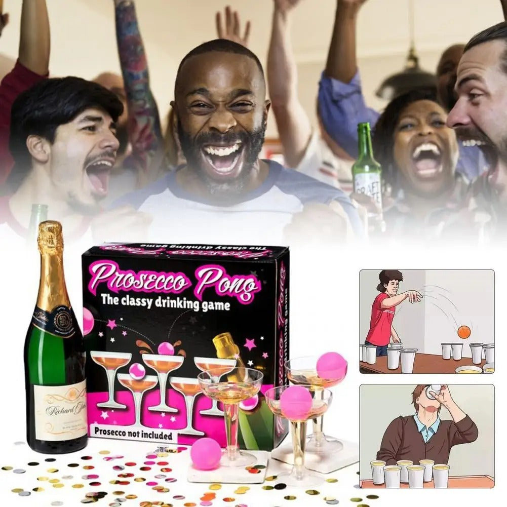 Prosecco Pong – Das prickelnde Partyspiel mit Stil! konfetti.world Shipping