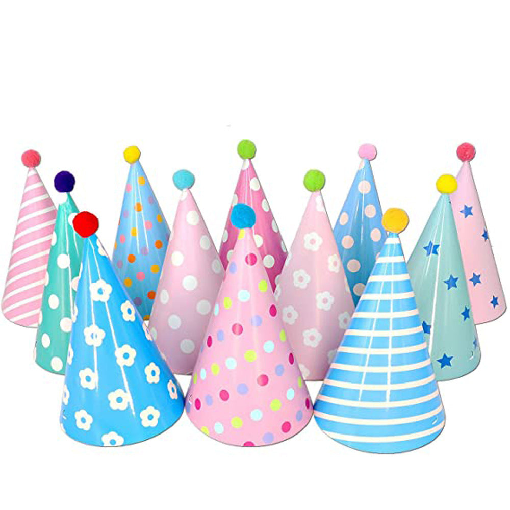 Bunte Partyhüte – 12er Set konfetti.world Shipping