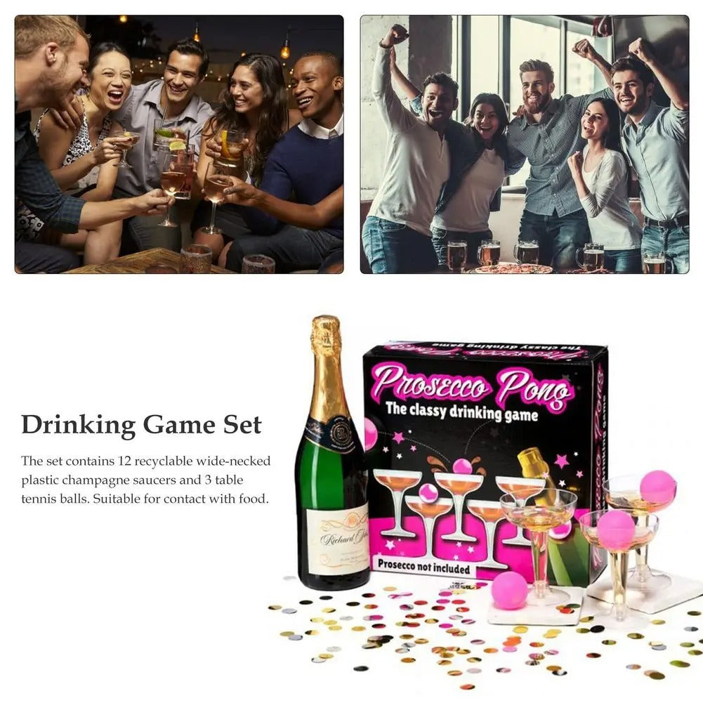 Prosecco Pong – Das prickelnde Partyspiel mit Stil! konfetti.world Shipping