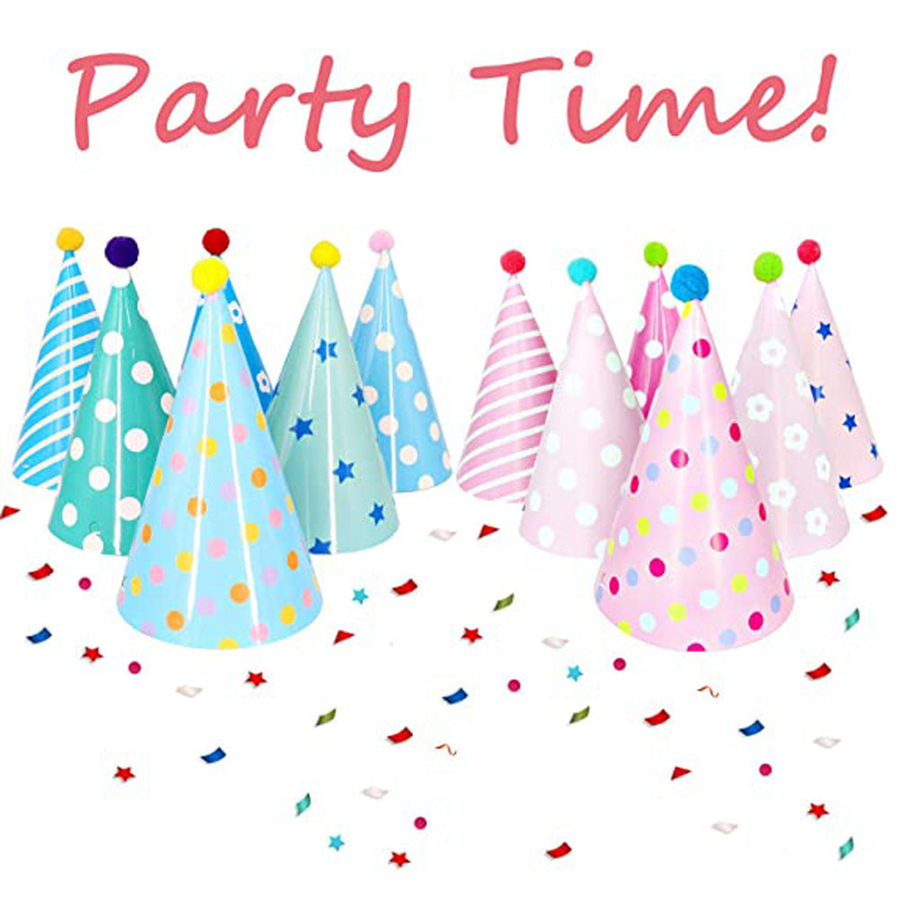 Bunte Partyhüte – 12er Set konfetti.world Shipping