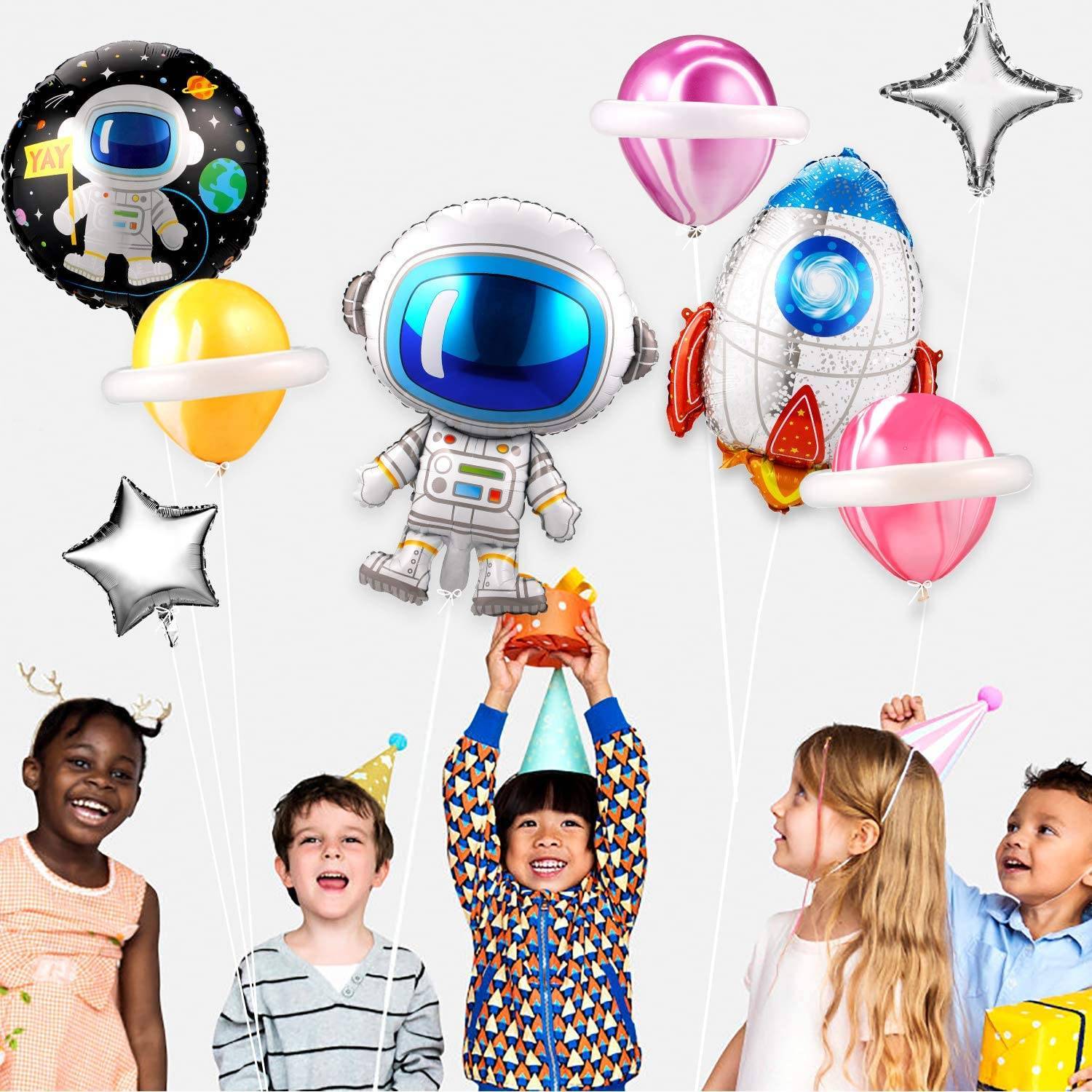 Profi-Deko für kleine Weltraum-Fans – 55-tlg. Astronauten-Ballon-Set konfetti.world