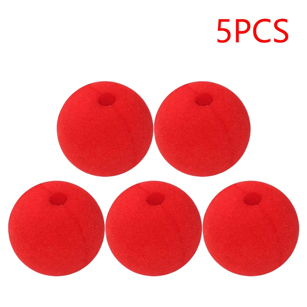 Clownnasen – 5er-Set, Rot, Schaumstoff, Ø 50 mm konfetti.world