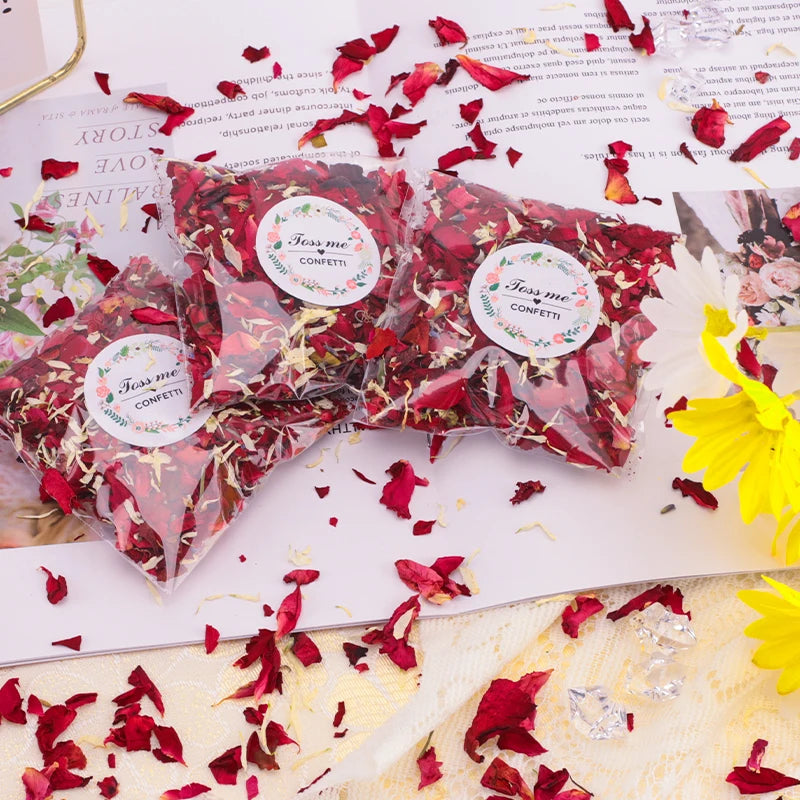 Getrocknete Rosenblätter – Natürliches, biologisch abbaubares Konfetti für Hochzeiten und DIY-Projekte | 10 g Beutel konfetti.world