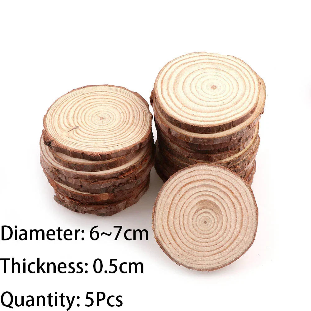Runde Holzscheiben mit Rinde – Rustikale Deko für deine Party konfetti.world Shipping