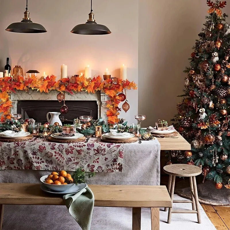 2m Herbstgirlande mit Ahornblättern – Künstliche Deko-Ranke für Herbst & Feste konfetti.world