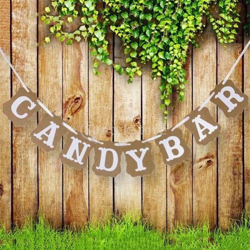 Candy Bar Kraftpapier-Banner – Stilvolle Deko für deine Feier! konfetti.world