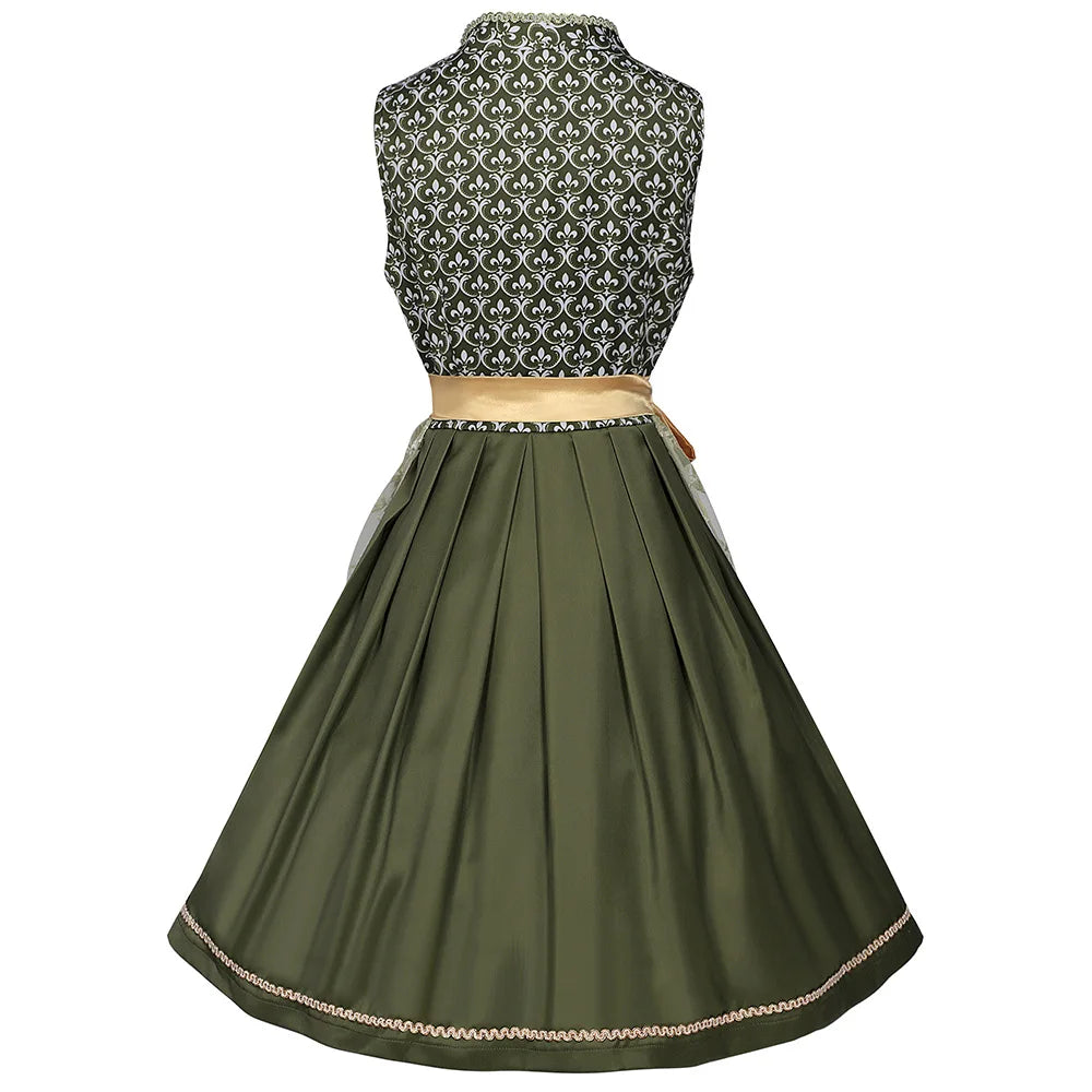 Damen Dirndl Kleid – Oktoberfest Kostüm mit Schürze & Stickerei konfetti.world