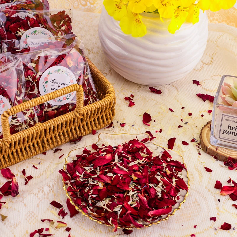 Getrocknete Rosenblätter – Natürliches, biologisch abbaubares Konfetti für Hochzeiten und DIY-Projekte | 10 g Beutel konfetti.world