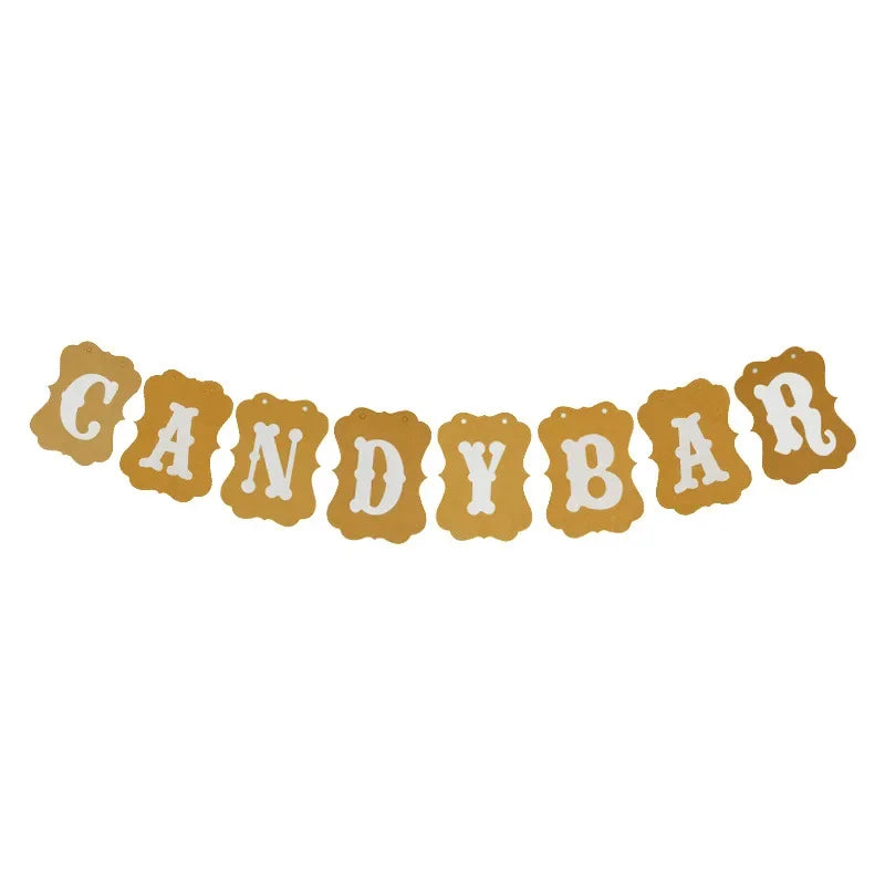 Candy Bar Kraftpapier-Banner – Stilvolle Deko für deine Feier! konfetti.world