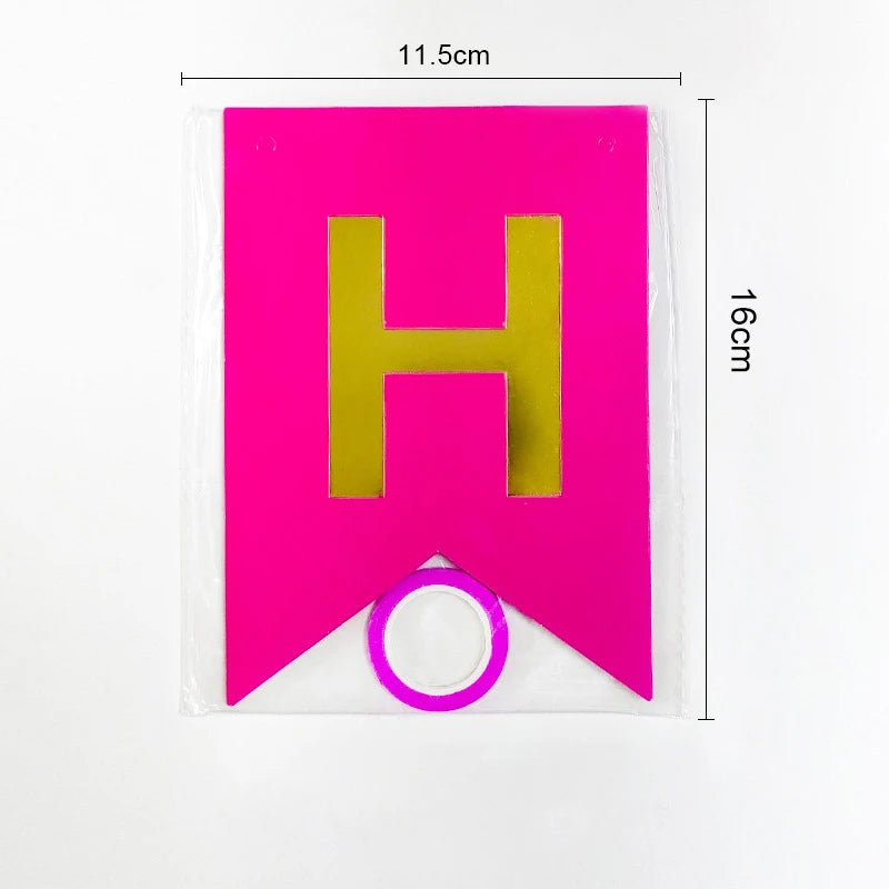 Happy Birthday Banner – 13-teilige Deko-Girlande mit Folienprägung konfetti.world