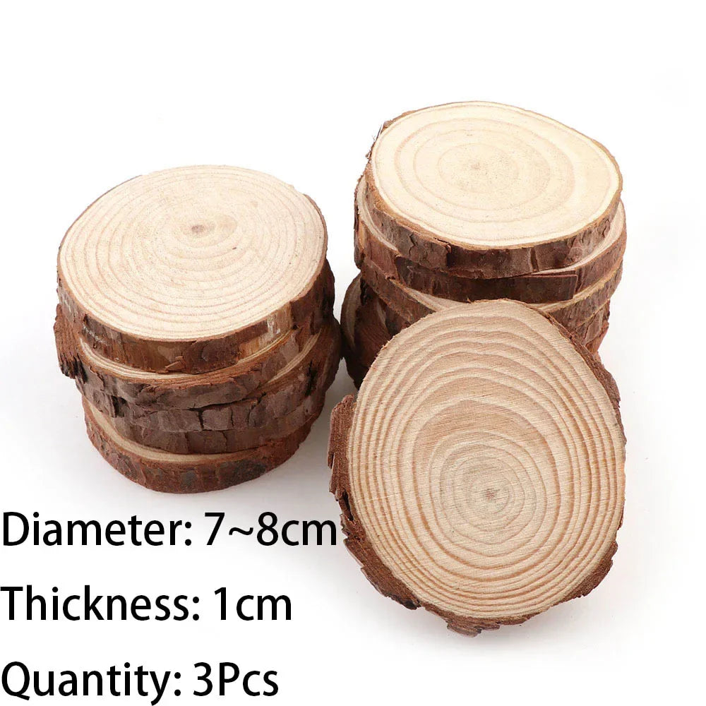 Runde Holzscheiben mit Rinde – Rustikale Deko für deine Party konfetti.world Shipping