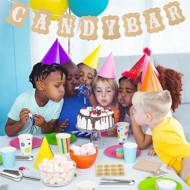 Candy Bar Kraftpapier-Banner – Stilvolle Deko für deine Feier! konfetti.world
