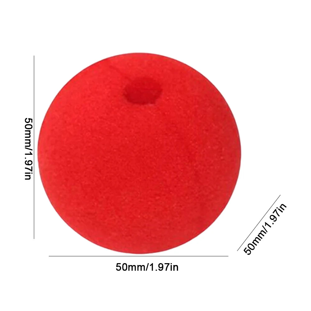 Clownnasen – 5er-Set, Rot, Schaumstoff, Ø 50 mm konfetti.world