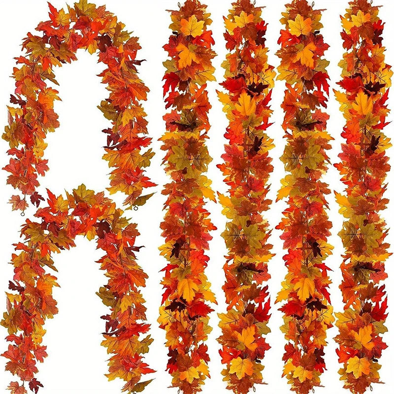 2m Herbstgirlande mit Ahornblättern – Künstliche Deko-Ranke für Herbst & Feste konfetti.world