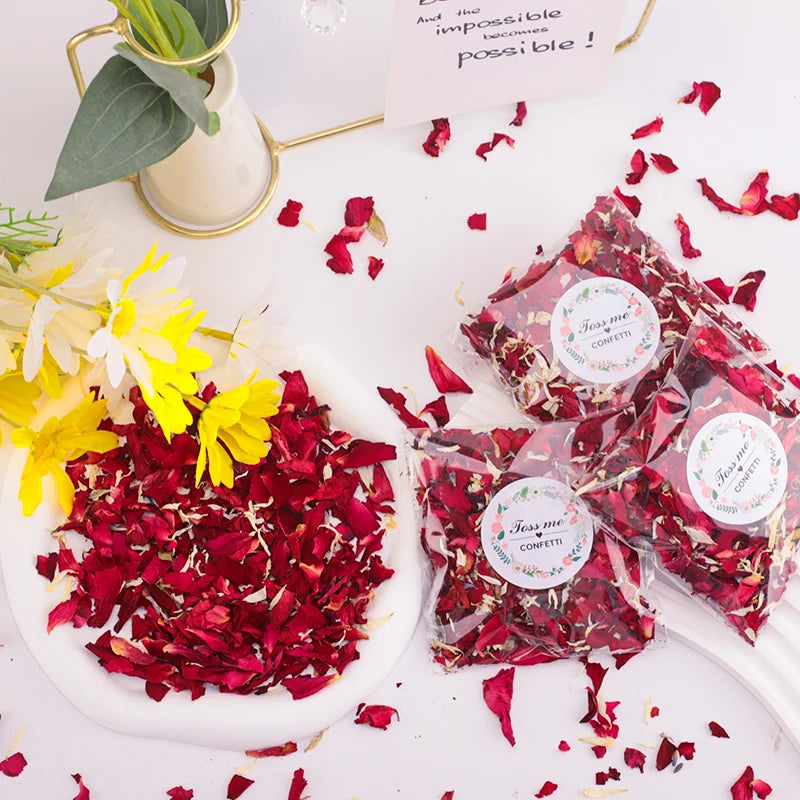 Getrocknete Rosenblätter – Natürliches, biologisch abbaubares Konfetti für Hochzeiten und DIY-Projekte | 10 g Beutel konfetti.world