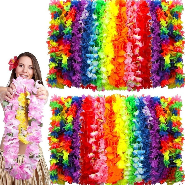 Hawaiikette / Blumenkette – Bunte Kombination für jede Feier konfetti.world Shipping